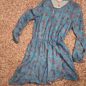 Parker Blue Asymmetrical with Bishop Sleeves